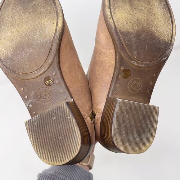 Lucky Brand Womens 6 Brown Burklee Zip Ankle Leather Booties Stacked Block Heel - Picture 13 of 13